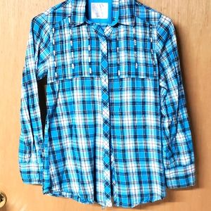 Justice  Plaid Button Down